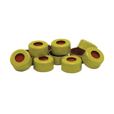 Chromatography Research Supplies 11 mm Yellow Crimp Cap and Standard Seal (100/pk)